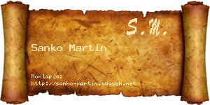 Sanko Martin névjegykártya