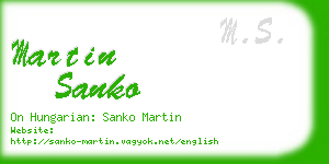 martin sanko business card